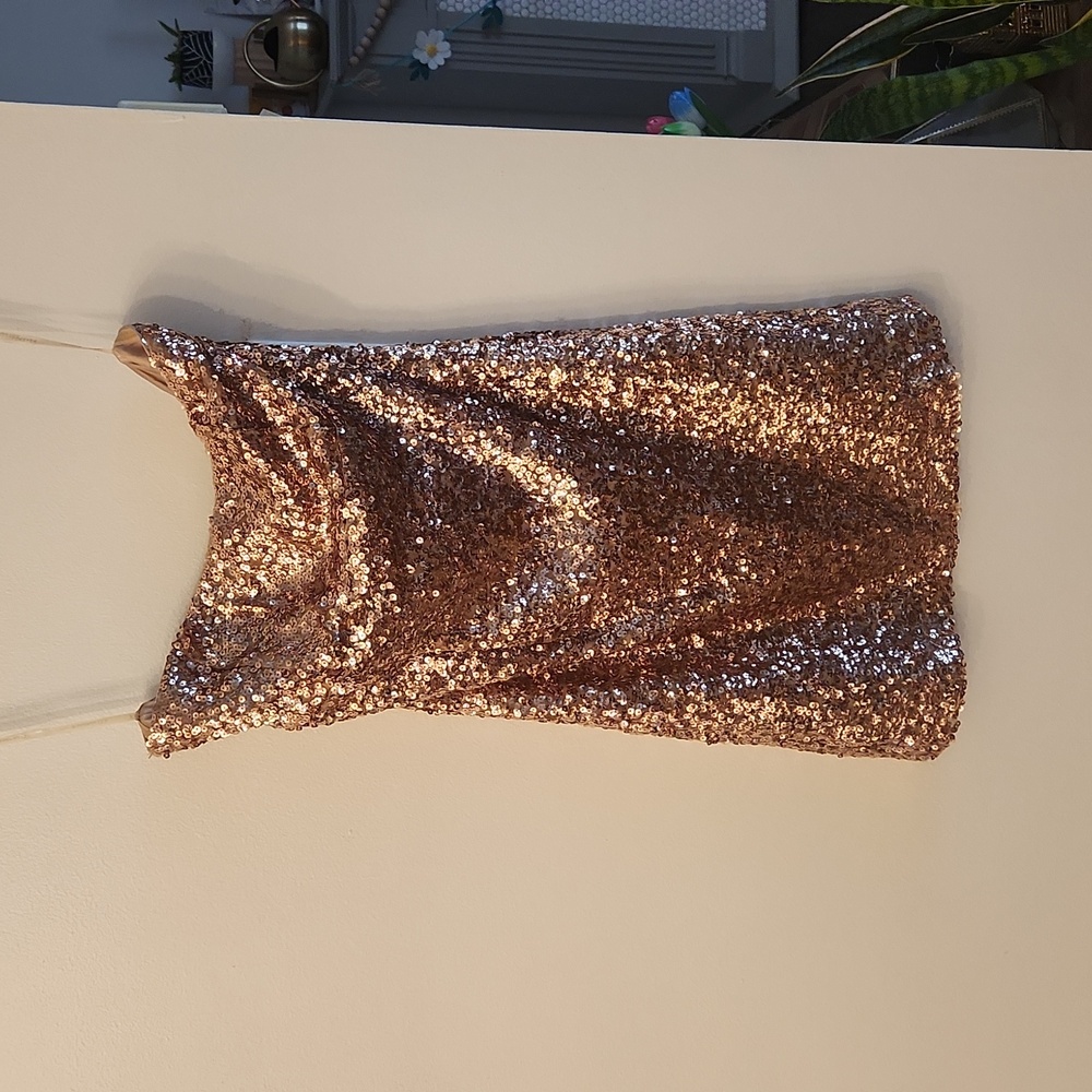 M Forever 21, Gold Sequin Mini Dress
